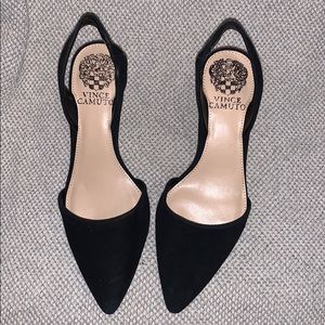 Vince Camuto black suede heels